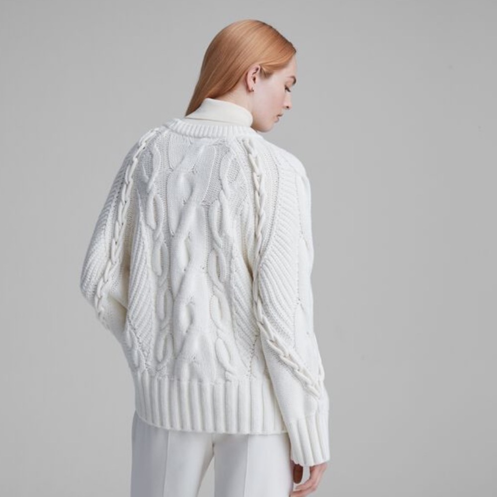 Oversized Cable Crew Sweater NWOT - Picture 2 of 10